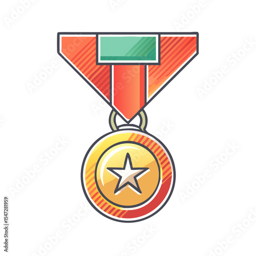 Illustration of a golden medal with a star, symbolizing accomplishment and honor