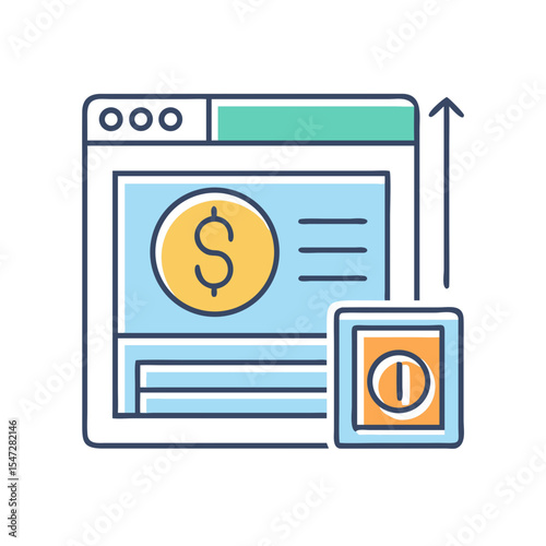 Conceptual online investment growth visual representation of financial success and digital transactions