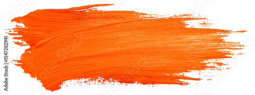 Vibrant brushstroke of orange paint looks energizing and spirited