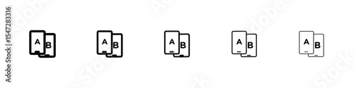 A B testing icon flat illustration set logo