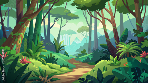 Forest Path. A Journey into Lush Greenery