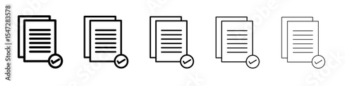 Accept document icon flat illustration set logo