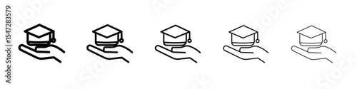 Accessible or free education icon flat illustration set logo