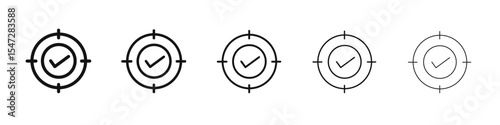 Accuracy icon flat illustration set logo