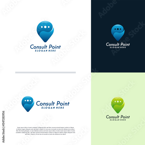 Consult Point logo designs concept vector, Consulting logo template