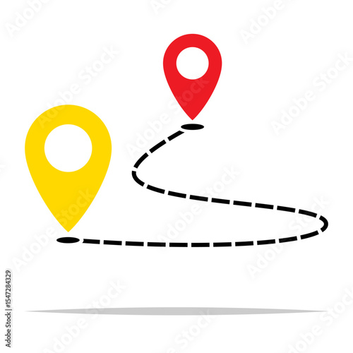 Destination route icon vector isolated illustration