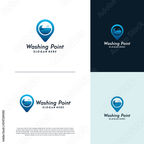 Washing point logo designs template