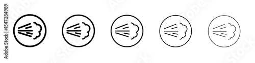 Air spray cloud icon flat illustration set logo