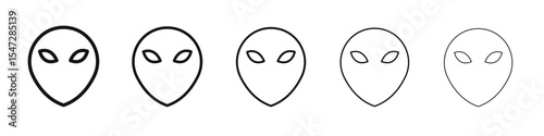Alien icon flat illustration set logo