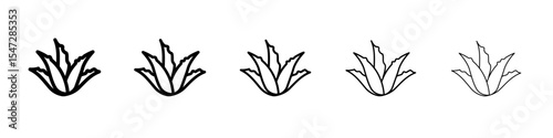 Aloe vera icon flat illustration set logo