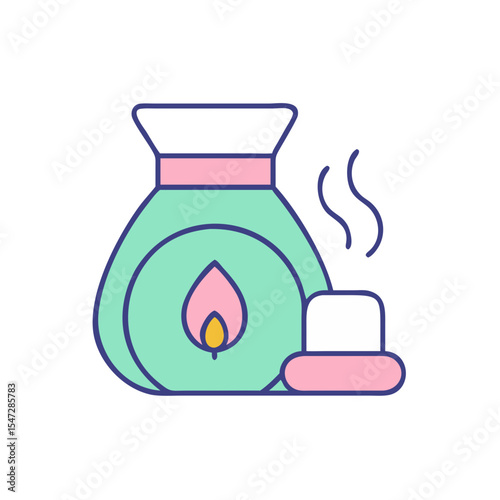 Elegant pastel aromatherapy diffuser emitting fragrance with teal container and pink accents
