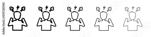 Angry person icon flat illustration set logo