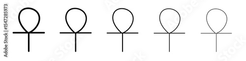 Ankh icon flat illustration set logo