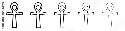 Ankh icon flat illustration set logo
