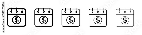 Annuity due icon flat illustration set logo