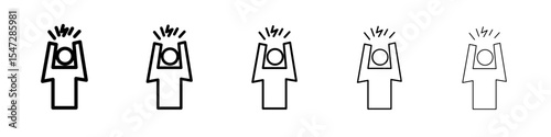 Anxiety icon flat illustration set logo