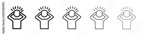 Anxiety icon flat illustration set logo