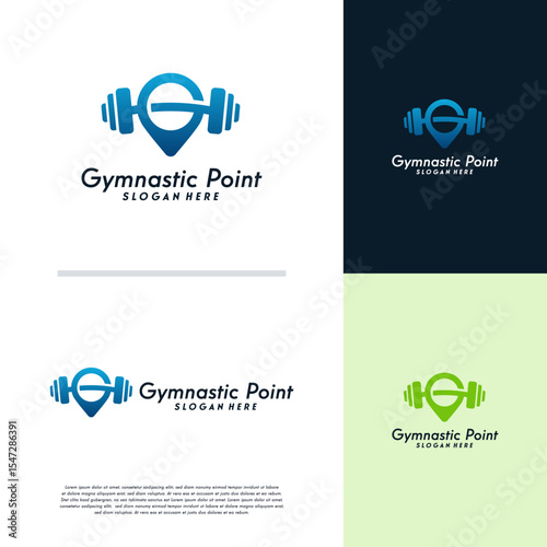 Gymnastic logo designs concept vector, Fitness Center logo template