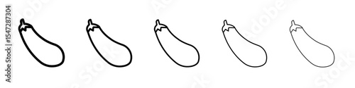 aubergine icon flat illustration set logo