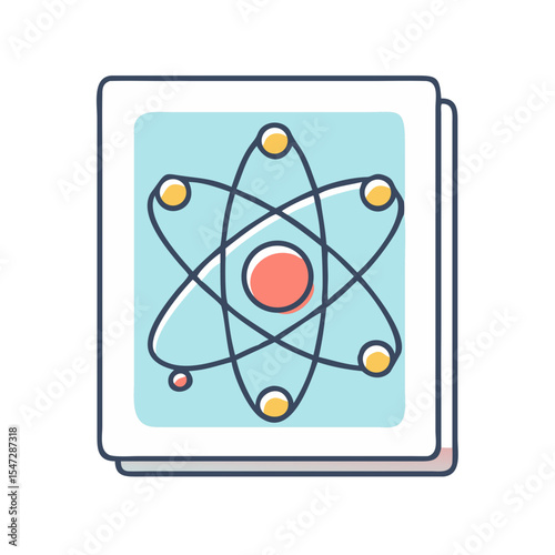 Illustration of an atom model representing a complex scientific concept and study