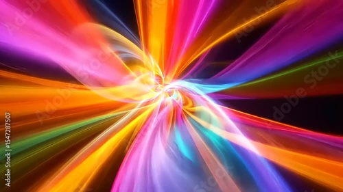 Vibrant abstract swirl of colorful light patterns creating a dynamic visual experience