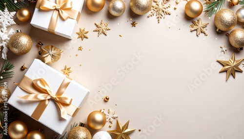 Festive gift arrangement holiday season decorative image cozy environment aerial view celebration concept