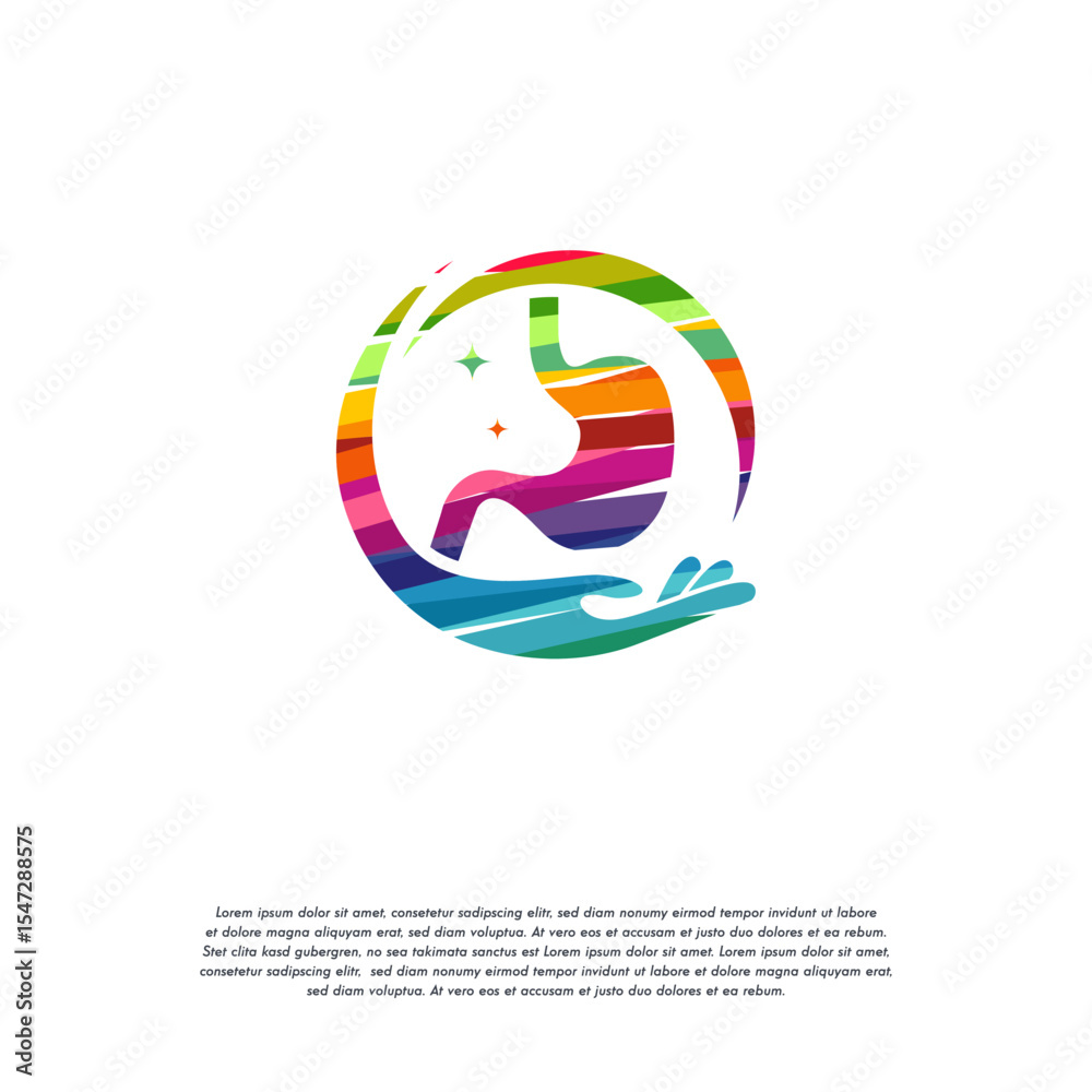 Obraz premium Abstract Colorful Stomach Care logo vector, Health Stomach logo designs template