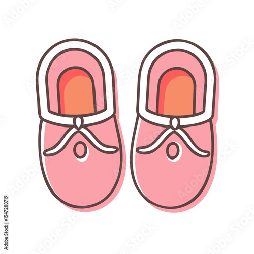 Two adorable pink baby shoes ready for a new infant to wear