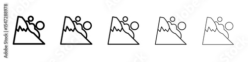avalanche icon flat illustration set logo