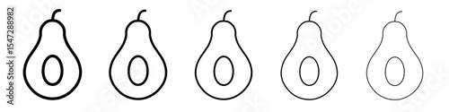 avocado icon flat illustration set logo