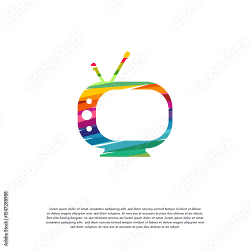 Abstract Colorful Television logo vector, TV logo designs template