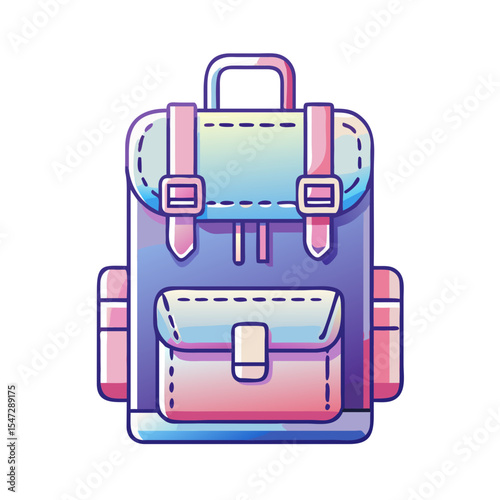 Stylized vector illustration of a colorful backpack, perfect for back to school
