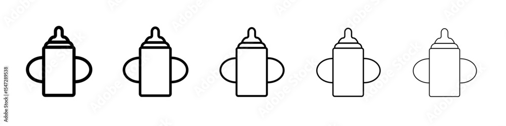 Obraz premium baby sippy icon flat illustration set logo