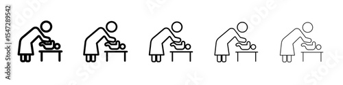 Babysitter icon flat illustration set logo