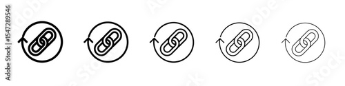 Backlink icon flat illustration set logo