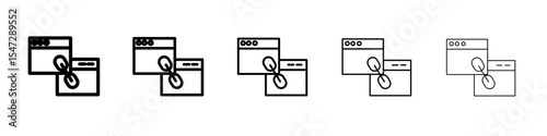 Backlink icon flat illustration set logo