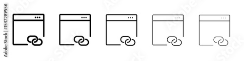Backlink icon flat illustration set logo