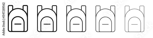 Backpack icon flat illustration set logo