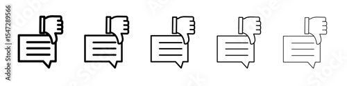 bad feedback icon flat illustration set logo