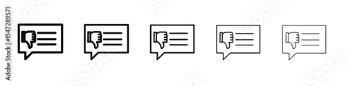 bad feedback icon flat illustration set logo