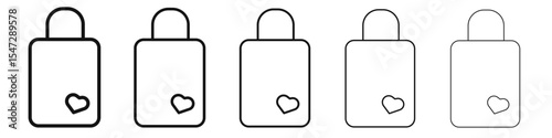 Bag Icon flat illustration set logo