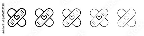 Band aid icon flat illustration set logo