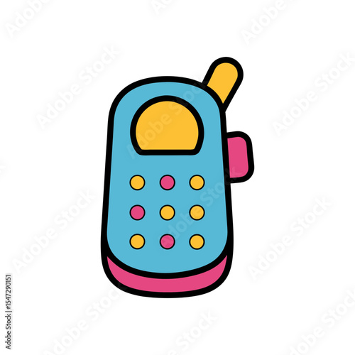 toy phone flat style doodle style vector art illustration.