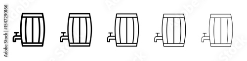 Barrel of beer icon flat illustration set logo