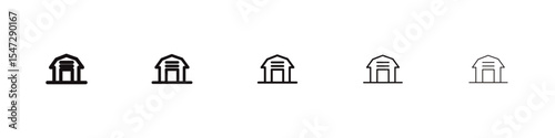 barn icon flat illustration set logo