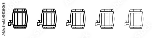 Barrel of beer icon flat illustration set logo