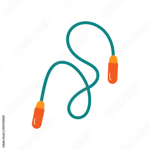 toy skipping rope doodle style vector art illustration.
