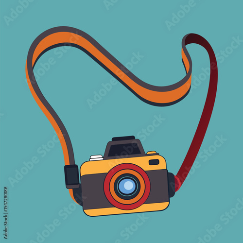 Cute Cartoon Camera Strap Template 
