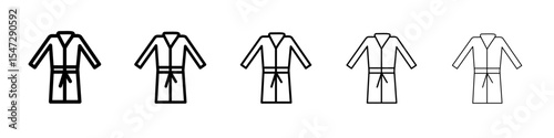bathrobe icon flat illustration set logo