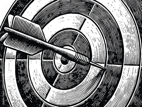 🎯 Target with arrow on a black background, a concept of accuracy and success in business and sport aiming for the bullseye